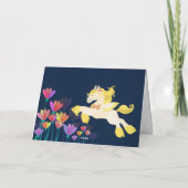 Pegasus und farbenfrohe Blume Fliegendes Pferd Geb Karte (Rückseite)