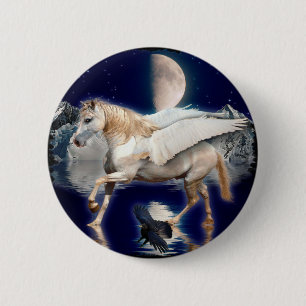 PEGASUS UND SCHWARZE RAVEN BUTTON