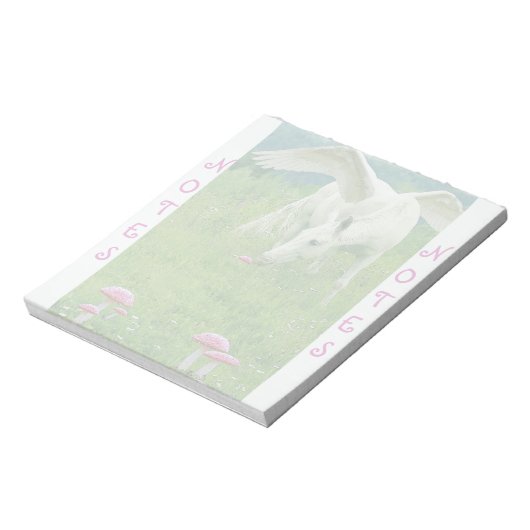 Pegasus und Toadstools Fantasy Notepad Notizblock (Rotiert)
