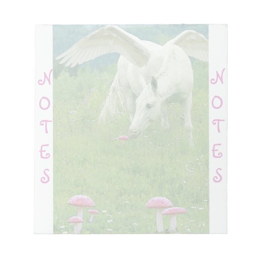 Pegasus und Toadstools Fantasy Notepad Notizblock (Vorderseite)