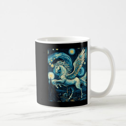 Pegasus Under Starry Night Sky Art Graphic Christm Kaffeetasse (Rechts)
