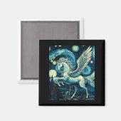 Pegasus Under Starry Night Sky Art Graphic Christm Magnet (Vorderseite/Rückseite)