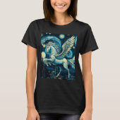 Pegasus Under Starry Night Sky Art Graphic Christm T-Shirt (Vorderseite)