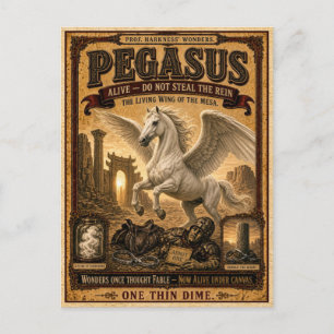 Pegasus, Vintage Zirkusmonster Postkarte