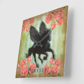 Pegasus - Wall Clock Quadratische Wanduhr (Winkel)