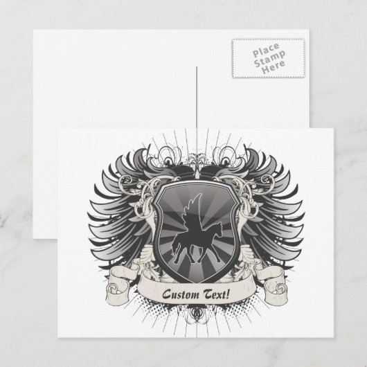 Pegasus Wappen Postkarte (Vorne/Hinten)
