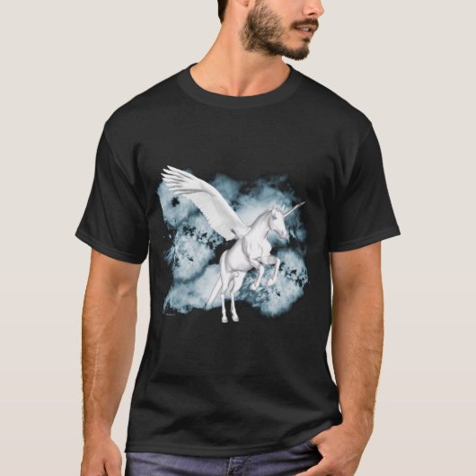 Pegasus-Weiß-Schönheit T-Shirt (Vorderseite)
