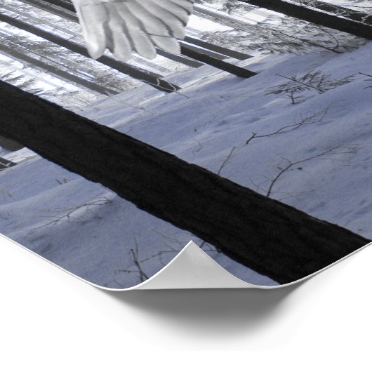 Pegasus Winged Flying Horst Snow Poster (Ecke)