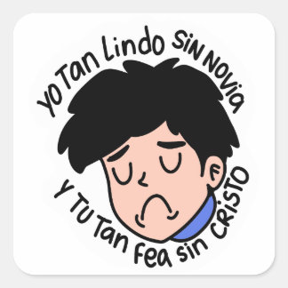 Pegatina Ádam yo tan lindo sin novia Edificaturas Quadratischer Aufkleber