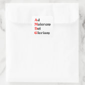 Pegatina AMDG, Ad Maiorem Dei Gloriam Quadratischer Aufkleber (Tasche)