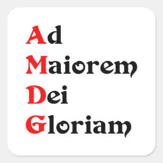 Pegatina AMDG, Ad Maiorem Dei Gloriam Quadratischer Aufkleber