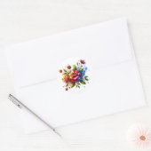 Pegatina con Diseño de Flores y Libro" Runder Aufkleber (Umschlag)