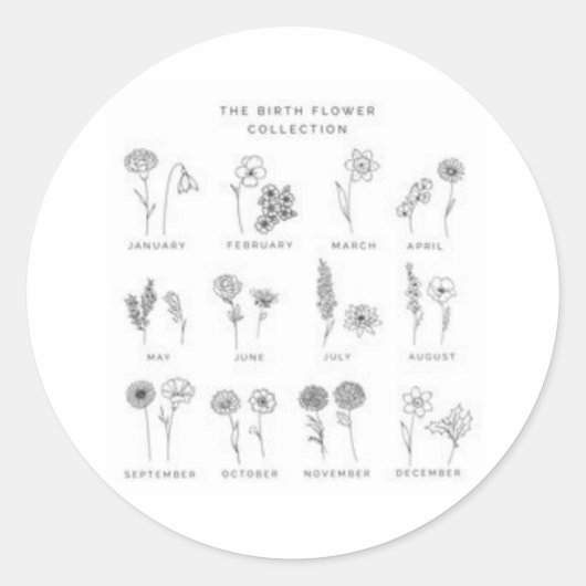 pegatina con la flor de cada mes runder aufkleber (Vorderseite)