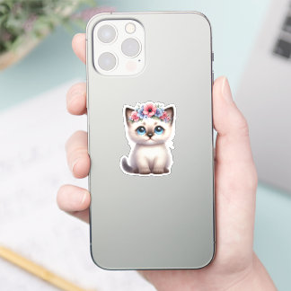 Pegatina Gatito Kawaii Adorable Aufkleber