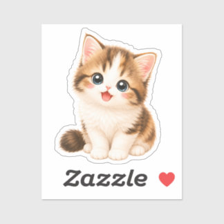 Pegatina Gatito Kawaii Adorable Aufkleber