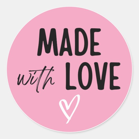Pegatina hecha con amour ideal para pequeña empres runder aufkleber (Vorderseite)