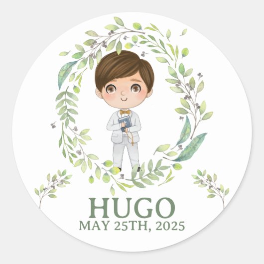 Pegatina HUGO Primera Comunión Runder Aufkleber (Vorderseite)