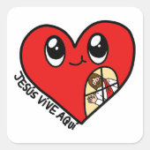 Pegatina Jesús vive aquí Edificaturas Quadratischer Aufkleber (Vorderseite)