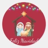 Pegatina nacimiento navidad runder aufkleber (Vorderseite)