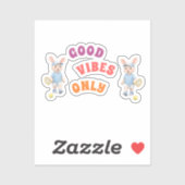 Pegatina Ovalada Cute Bunny School Name Label (Blatt)