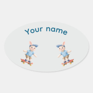 Pegatina Ovalada Sweet Collection Ovaler Aufkleber