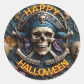 Pegatina Personalizada de Calavera Pirata Runder Aufkleber (Vorderseite)