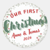 Pegatina Personalizada de Navidad Runder Aufkleber (Vorderseite)