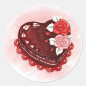 Pegatina Redonda Clásica con corazon Runder Aufkleber (Vorderseite)