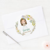 Pegatina redonda Primera Comunión GEORGIA Runder Aufkleber (Umschlag)