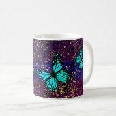 Pegatina Redonda Purple Ephemera vibrant color art Kaffeetasse (VorderseiteRechts)