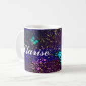 Pegatina Redonda Purple Ephemera vibrant color art Kaffeetasse (Vorderseite Links)