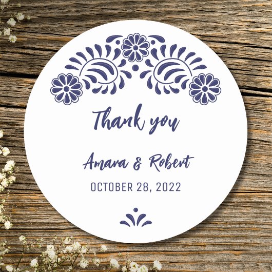 PEGATINA REDONDA TALAVERA FLOWER RUNDER AUFKLEBER