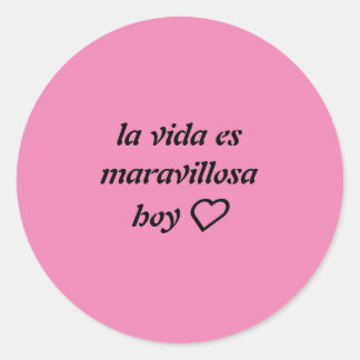 pegatina rosa fuerte con frase runder aufkleber