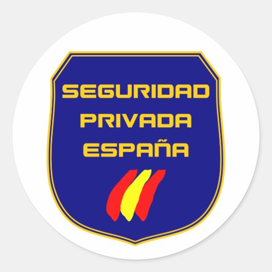 Pegatina Seguridad Privada España Placa Azul Runder Aufkleber (Vorderseite)