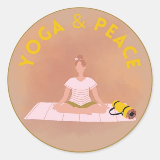 Pegatina/Sticker de Yoga con Frase Inspiradora Runder Aufkleber (Vorderseite)