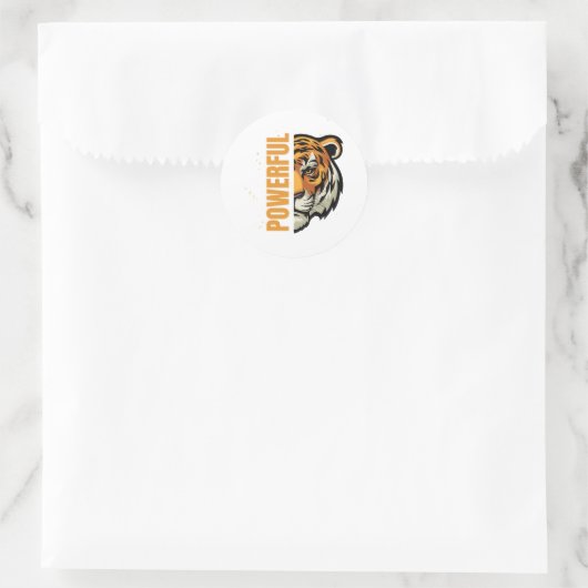 Pegatina Tigre Poderoso Runder Aufkleber (Tasche)