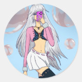 Pegatinas chica fashion runder aufkleber (Vorderseite)