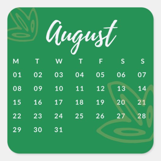 Pegatinas mes del año - August (S'G) *2022 Quadratischer Aufkleber (Vorderseite)