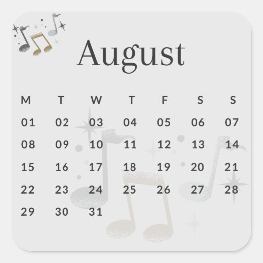 Pegatinas mes del año - August (S'I) *2022 Quadratischer Aufkleber (Vorderseite)