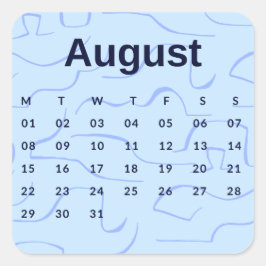 Pegatinas mes del año - August (S'K) *2022 Quadratischer Aufkleber