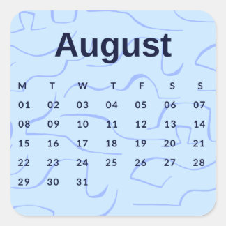 Pegatinas mes del año - August (S'K) *2022 Quadratischer Aufkleber