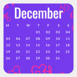 Pegatinas mes del año - December (S'C) Quadratischer Aufkleber