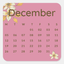 Pegatinas mes del año - December (S'F) *2022 Quadratischer Aufkleber