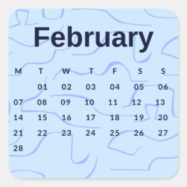 Pegatinas mes del año - February (S'K)*2022 Quadratischer Aufkleber