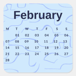 Pegatinas mes del año - February (S'K)*2022 Quadratischer Aufkleber
