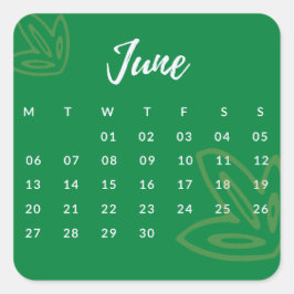 Pegatinas mes del año - June (S'G) *2022 Quadratischer Aufkleber