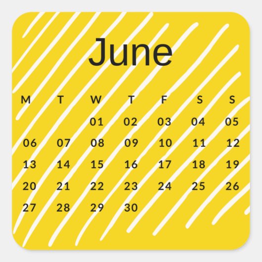Pegatinas mes del año - June (S'J) *2022 Quadratischer Aufkleber (Vorderseite)
