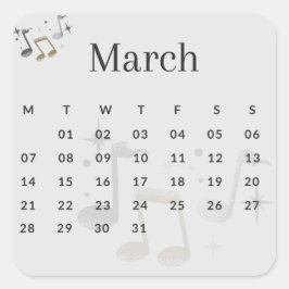 Pegatinas mes del año - March (S'I) *2022 Quadratischer Aufkleber