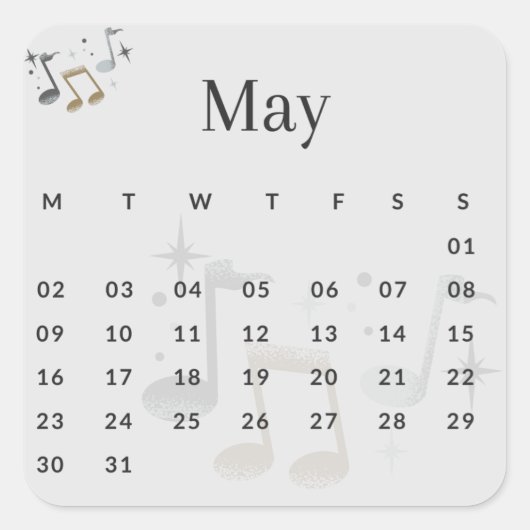 Pegatinas mes del año - May (S'I) *2022 Quadratischer Aufkleber (Vorderseite)