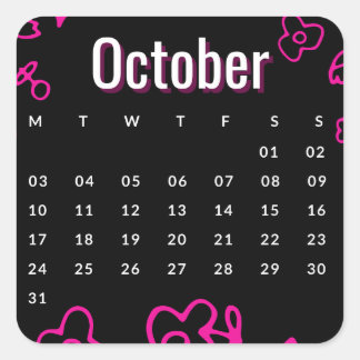 Pegatinas mes del año - October (S'D) Quadratischer Aufkleber